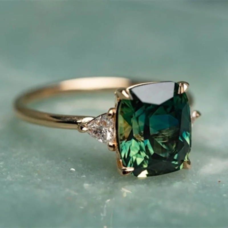 Rings inspired by forests with natural designs -Wholesale New Square Four Claw Inlaid Zircon Copper Ring