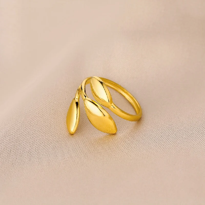 Cheap rings under ten dollars for quick buys -Wholesale of New Minimalist Stainless Steel Leaf Opening Titanium Steel Rings