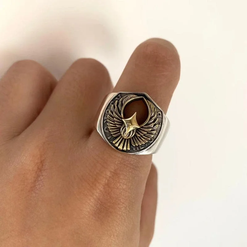 Vintage-style rings with detailed old-world craftsmanship -Wholesale Vintage Rock Open Alloy Ring