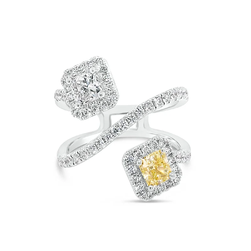 Party rings perfect for dazzling night events -Yellow Diamond Wrap Ring