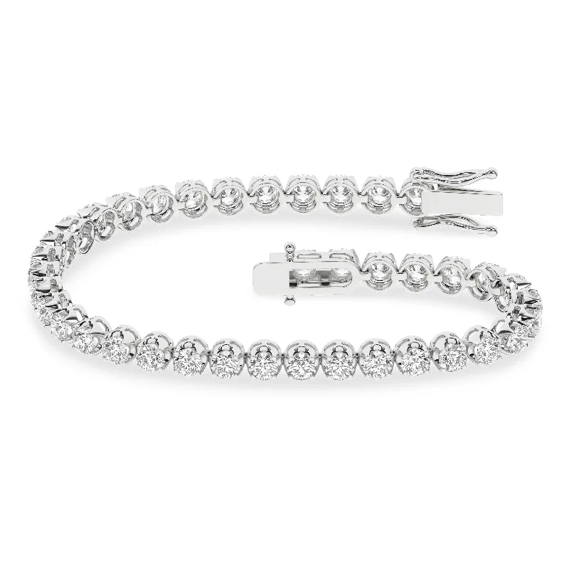 Dark bracelets and bangles for gothic stone vibes -14K White Gold 5ctw Lab Grown Diamond Tennis Bracelet