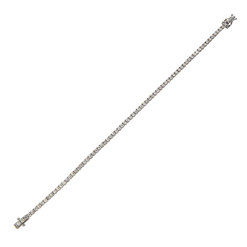 Cool bracelets and bangles with trendy stone shapes -3ctw Diamond 14K White Gold Tennis Bracelet