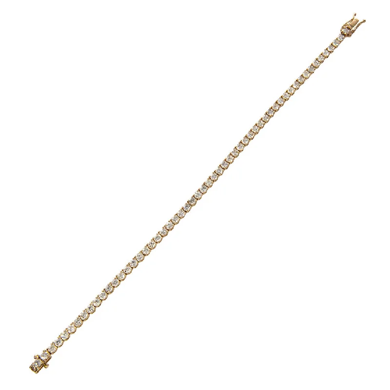 Carved bracelets and bangles for sculpted wrist art -5ct Diamond 14K Yellow Gold Tennis Bracelet