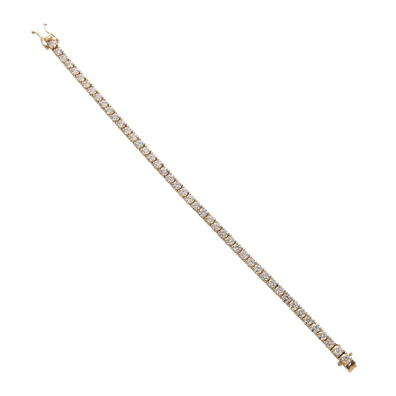 Mixable bracelets and bangles perfect for wrist stacking -7ct Diamond 14K Yellow Gold Tennis Bracelet