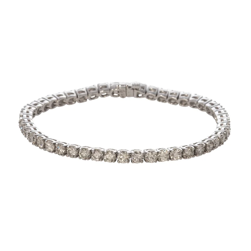 Rose gold bracelets and bangles for soft glow -8ct Round Brilliant Diamond 14K White Gold Tennis Bracelet