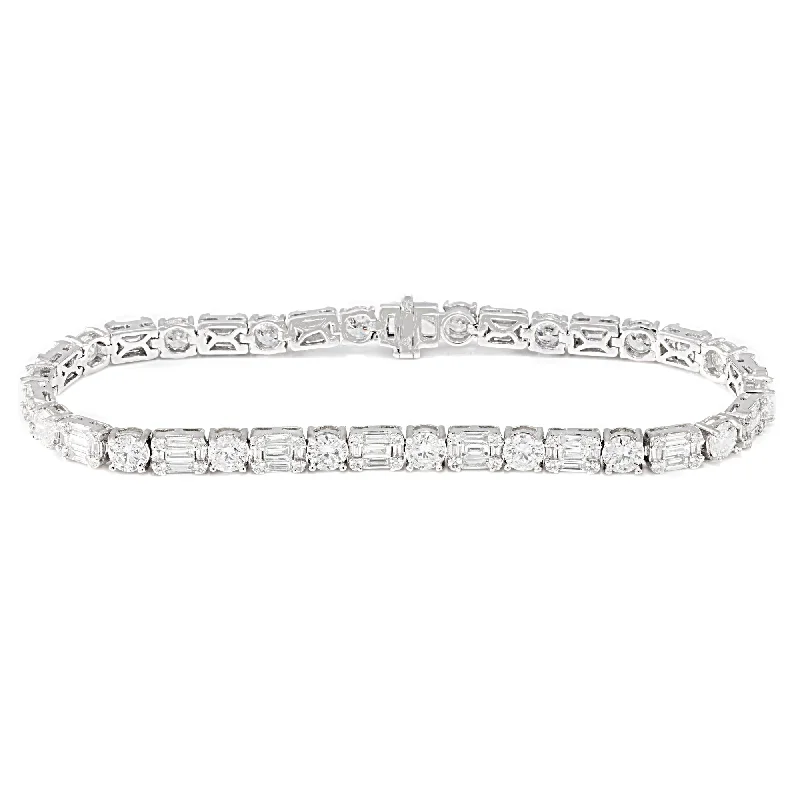 Bracelets and bangles perfect for daily light wear -Alternating Round Mosaic Tennis Bracelet