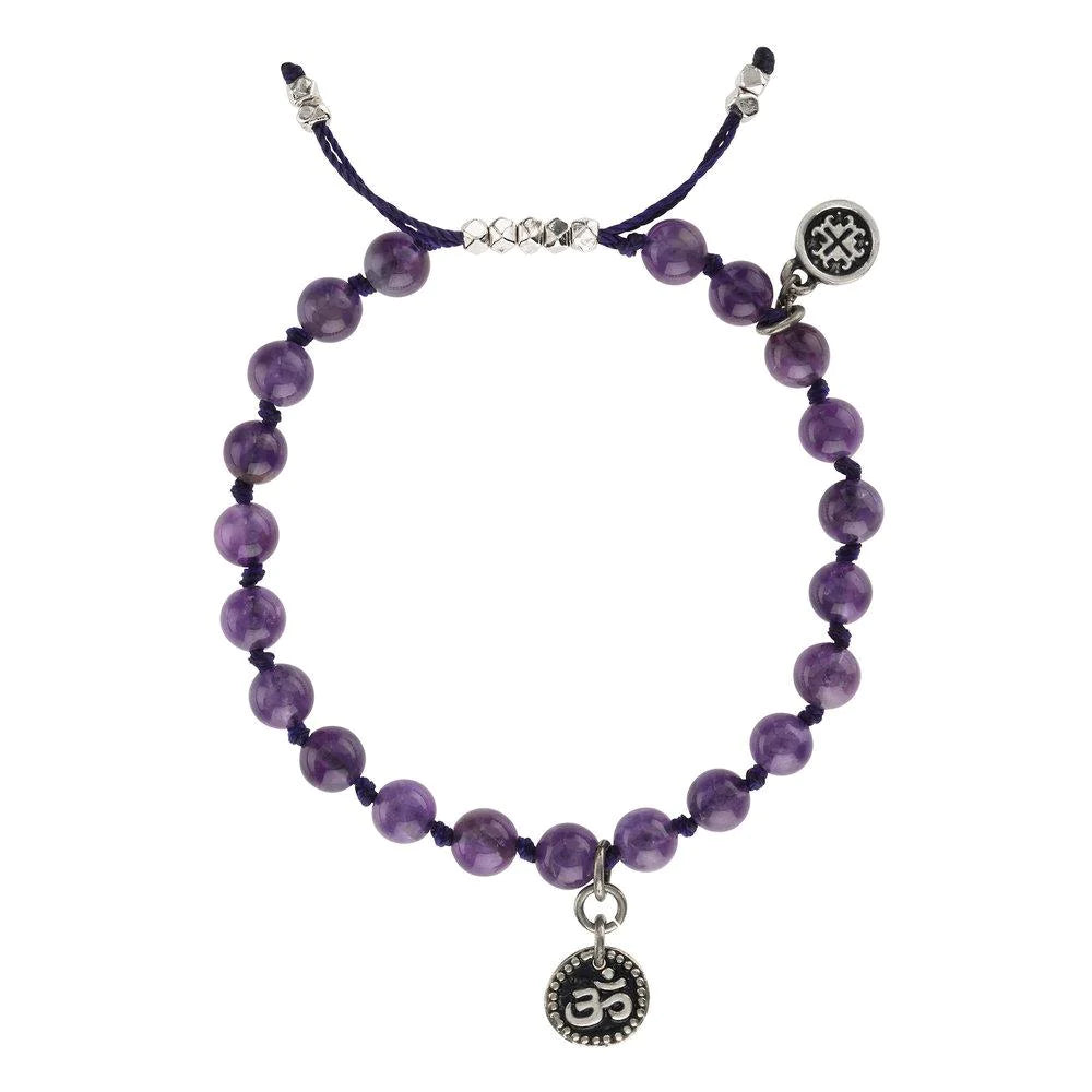 Airy bracelets and bangles for all-day wrist ease -Amethyst Adjustable Bracelet by Mala + Mantra