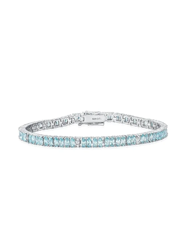 Bracelets and bangles perfect for occasions with shine -Aqua Hues Tennis Bracelet