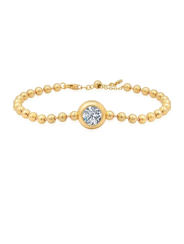 Thin bracelets and bangles ideal for delicate wrists -BBY Solitaire Bracelet in Gold