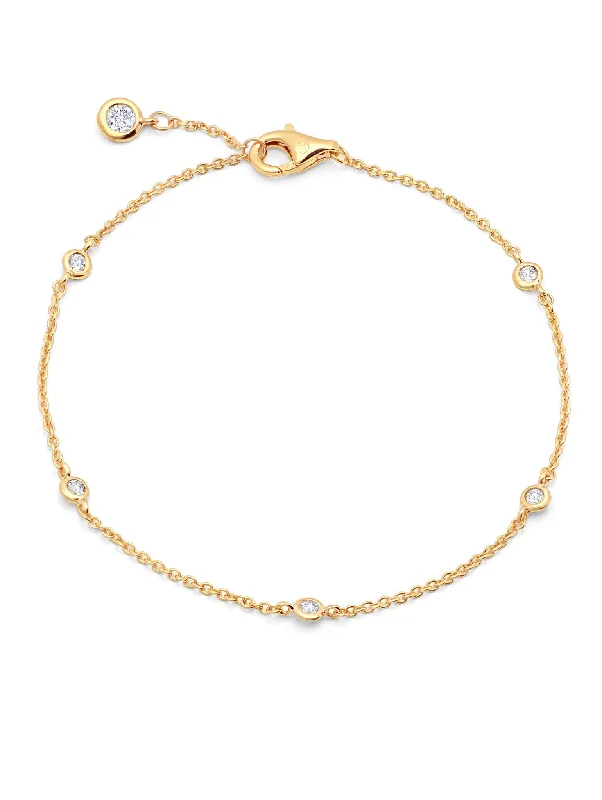 Bracelets and bangles inspired by stars with stones -Bezel Bracelet Finished in 18kt Yellow Gold