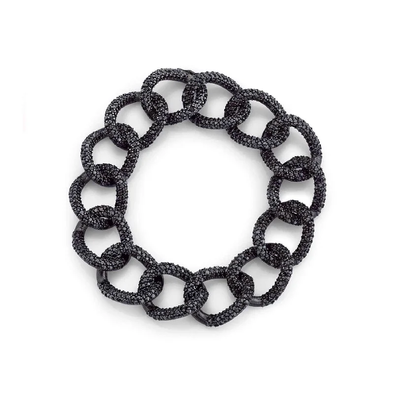 Bracelets and bangles made with lab-grown stones -Black Diamond London Link Chain Bracelet