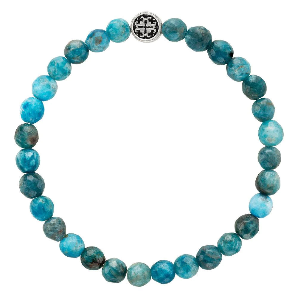 Bracelets and bangles featuring smoky quartz for depth -Blue Apatite Bracelet by Mala + Mantra