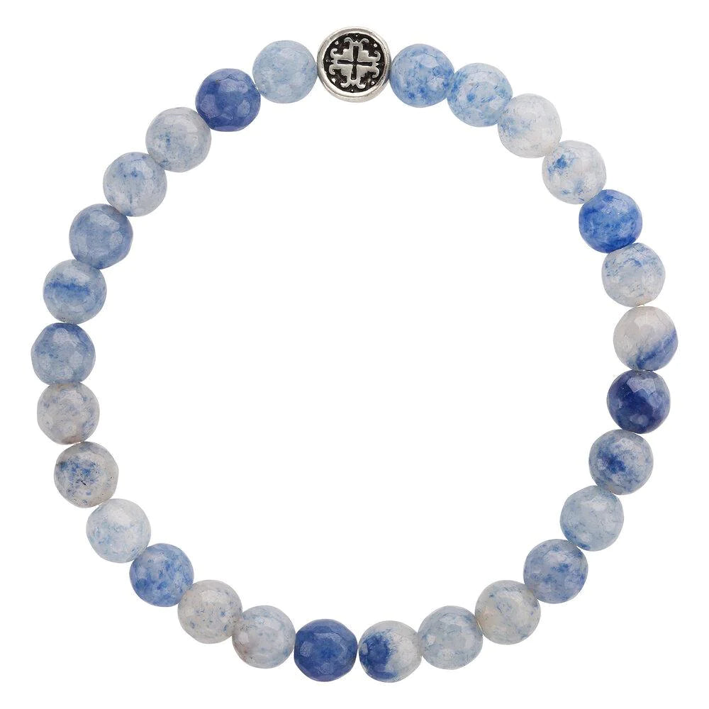 Open bracelets and bangles with breezy stone designs -Blue Aventurine Bracelet by Mala + Mantra