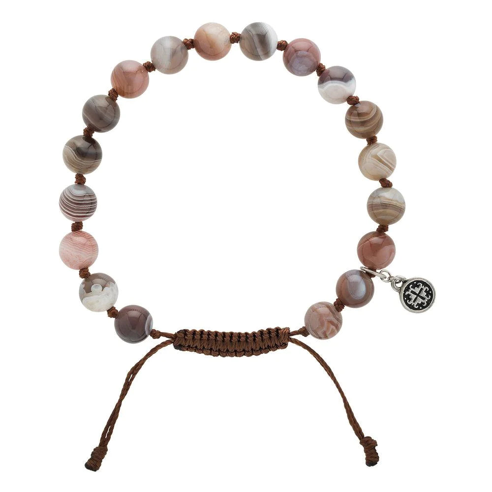 Heart bracelets and bangles for sweet wrist gestures -Botswana Agate Men's Bracelet by Mala + Mantra