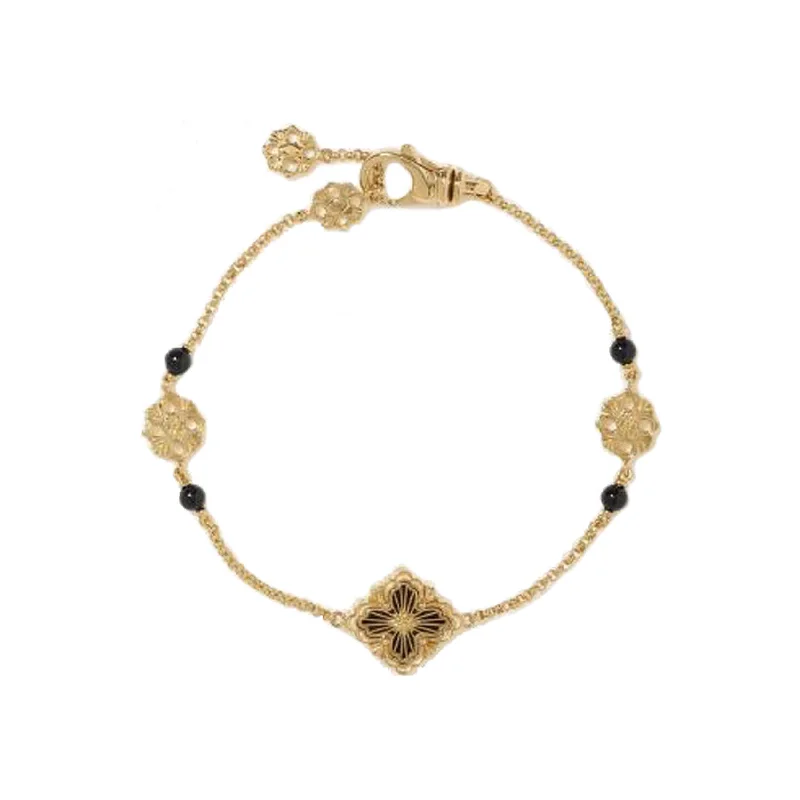 Clear bracelets and bangles with quartz stone elegance -Buccellati Opera Tulle Onyx Bracelet