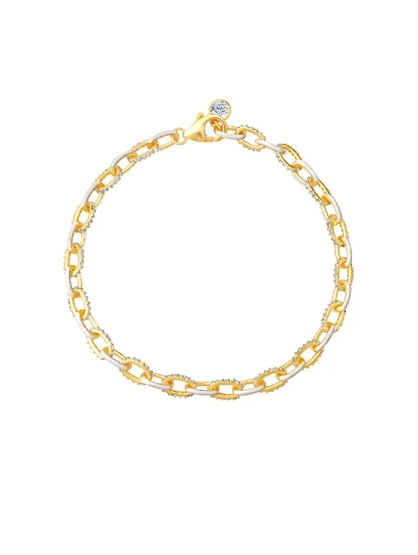 Bracelets and bangles with thin links for ease -Gold Glaze Chain Link Bracelet