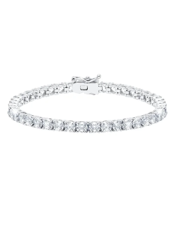 Bracelets and bangles perfect for mixing with others -Classic Large Brilliant Tennis Bracelet Finished in Pure Platinum