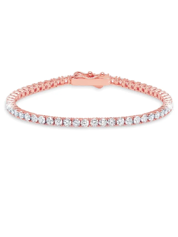 Wrapped bracelets and bangles with wire stone flair -Classic Medium Brilliant Tennis Bracelet Finished in 18kt Rose Gold