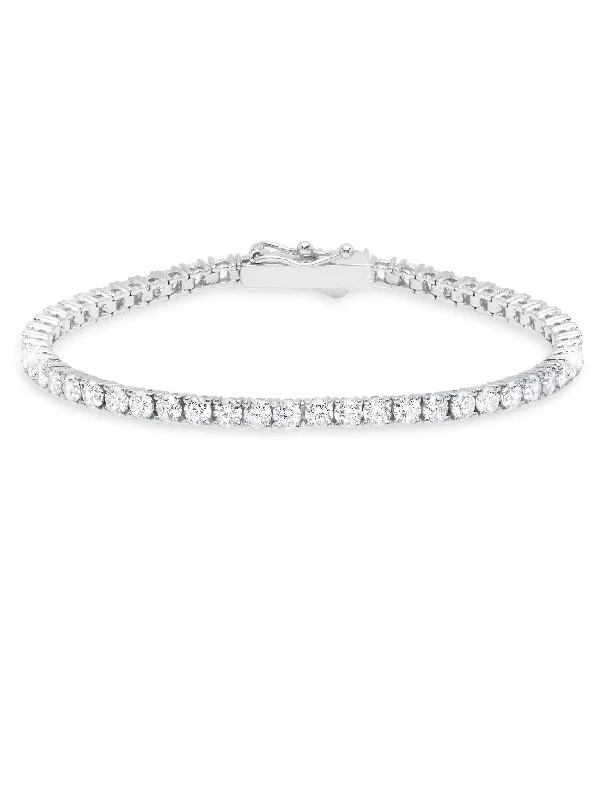 Thick bracelets and bangles for loud wrist style -Classic Medium Brilliant Tennis Bracelet Finished in Pure Platinum