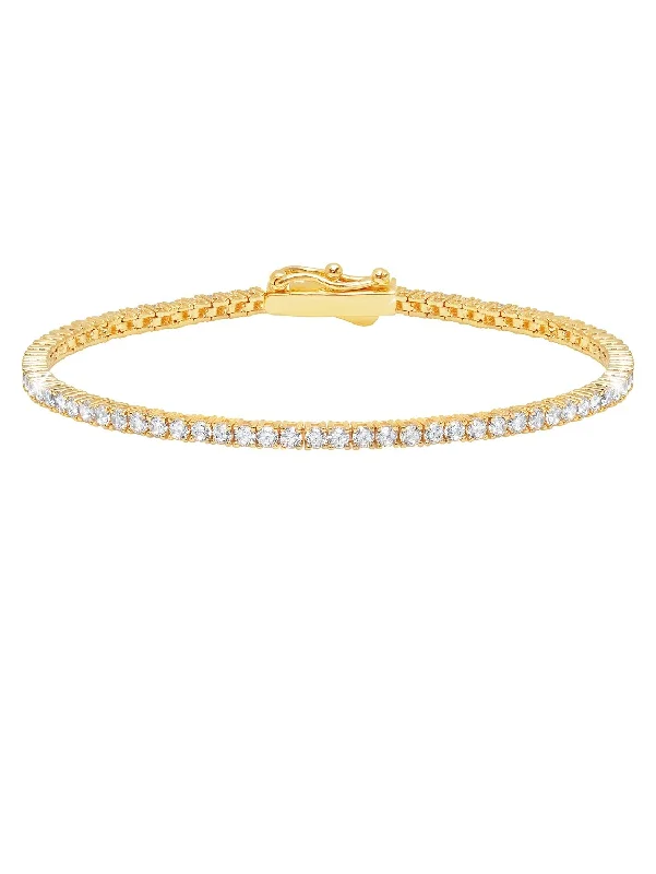 Bracelets and bangles featuring jade for green peace -Classic Small Brilliant Tennis Bracelet Finished in 18kt Yellow Gold