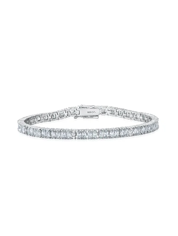 Thick bracelets and bangles for loud wrist style -Clear Hues Tennis Bracelet