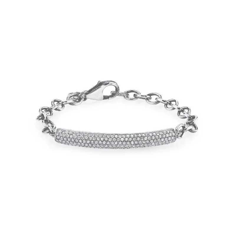 Month bracelets and bangles for personal stone picks -Link Chain Bracelet with Diamond Bar