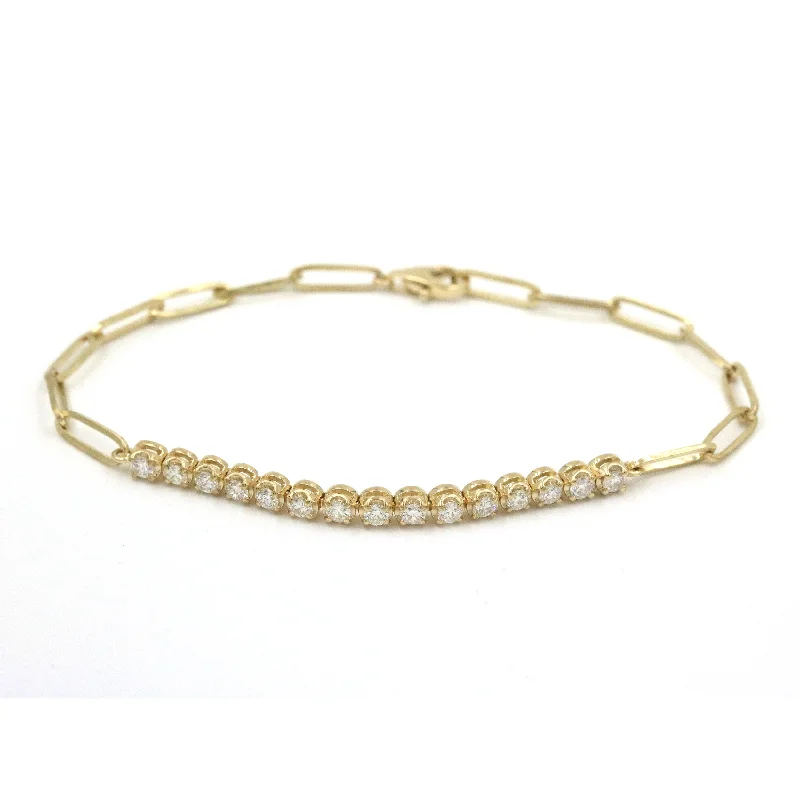 Simple bracelets and bangles for everyday subtle shine -Diamond Paperclip Bracelet