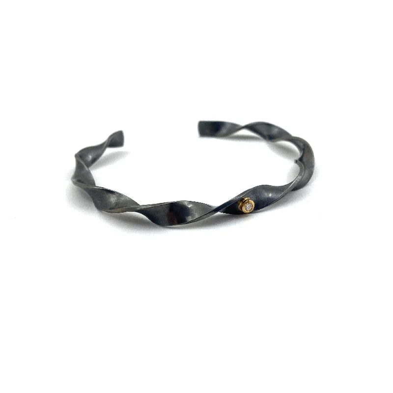 Cool bracelets and bangles with trendy stone shapes -Diamond Twist Bracelet