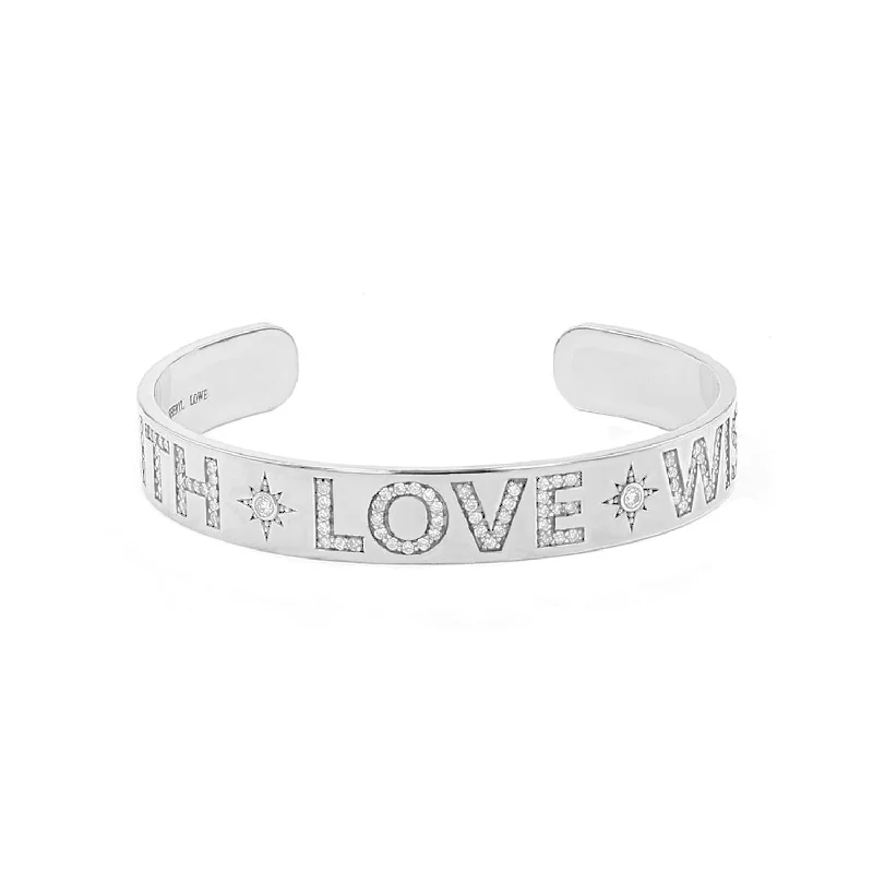 Bracelets and bangles perfect for youth with gems -Faith Love Wisdom Diamond Cuff Bracelet