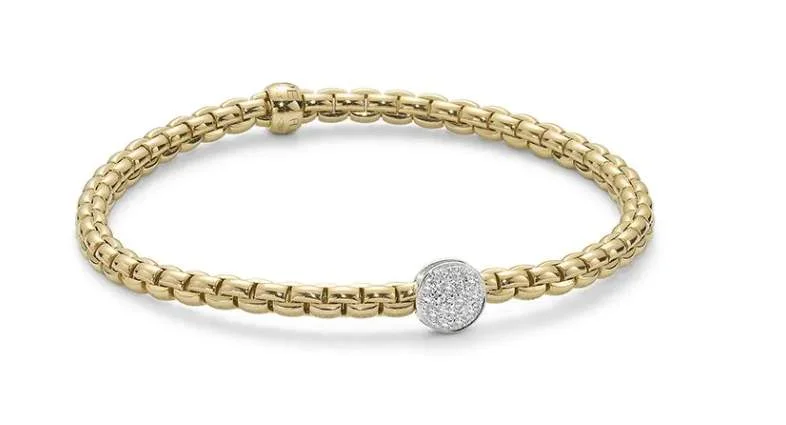 Wide bracelets and bangles with striking stone inlays -Fope Eka Tiny 18K Yellow Gold Bracelet