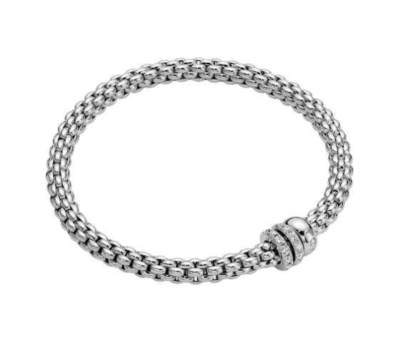 Sleek bracelets and bangles with floating stone settings -Fope Solo Bracelet