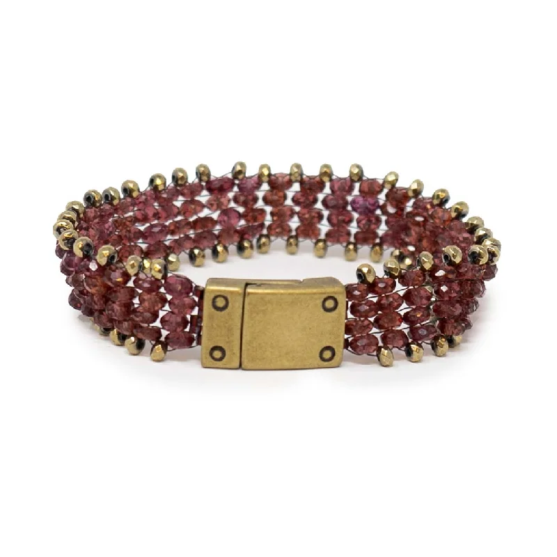 Thin bracelets and bangles ideal for delicate wrists -Garnet Beaded Bracelet