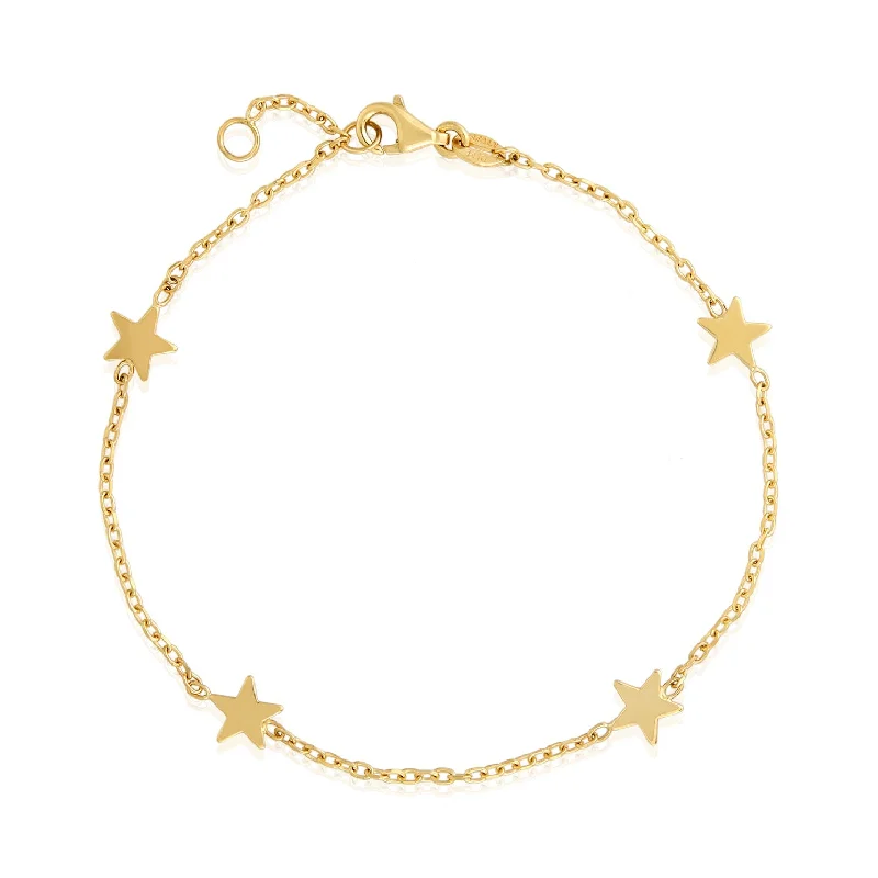 Bracelets and bangles perfect for trips with toughness -Gold Star Bracelet