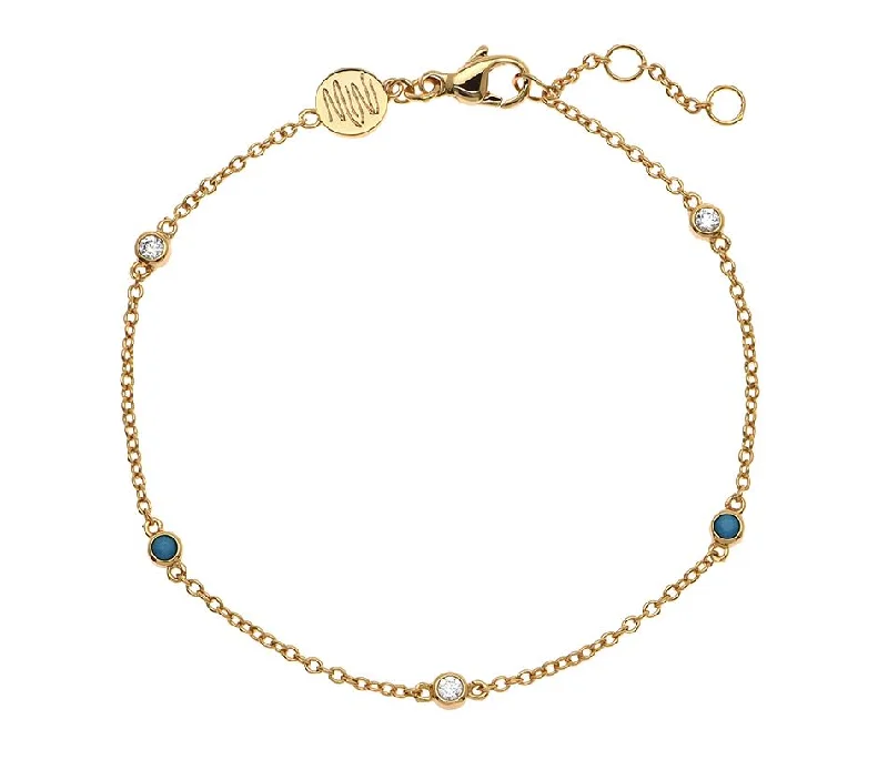 Bracelets and bangles featuring citrine for golden tones -Goldbug Turquoise Scattered Sparkle Bracelet