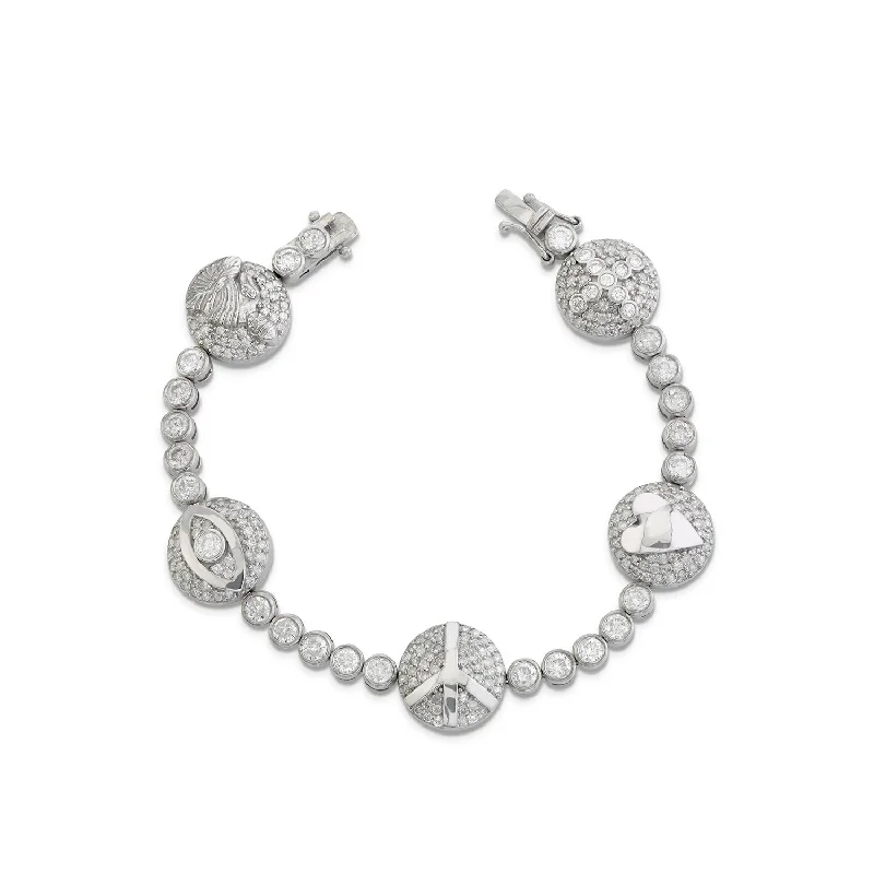 Artisan bracelets and bangles crafted with unique flair -Icon Diamond Bezel Tennis Bracelet