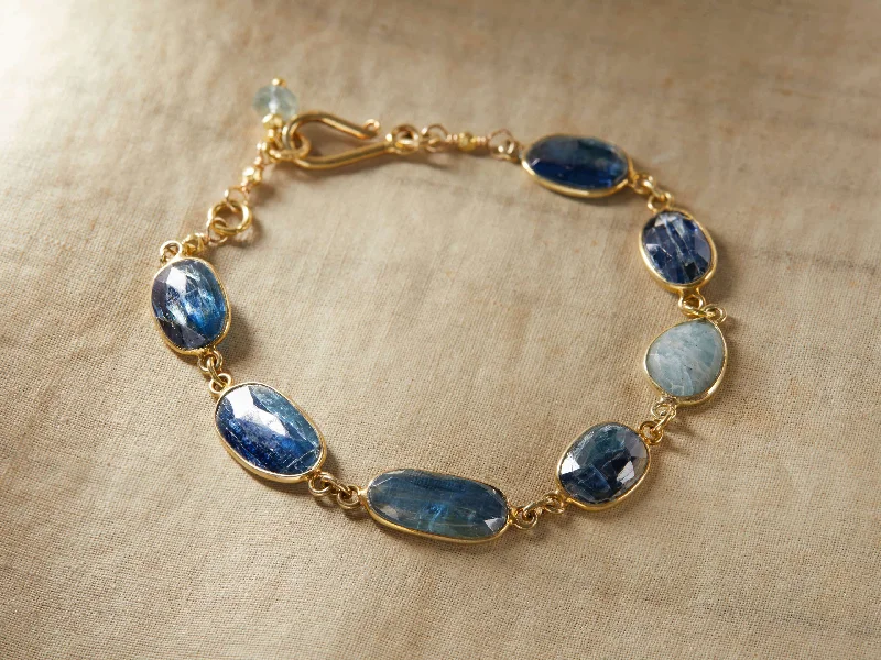 Bracelets and bangles inspired by forest stone hues -Indira Kyanite Bracelet