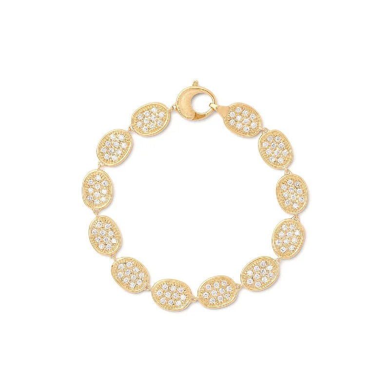 Etched bracelets and bangles with stone detail flair -Marco Bicego Lunaria Diamond Pavé Bracelet