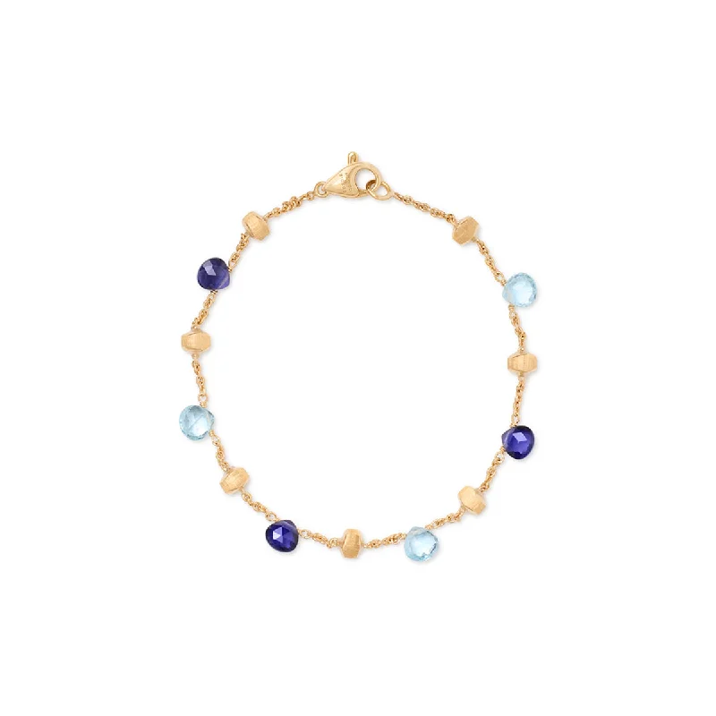 Bracelets and bangles featuring floral gems for romance -Marco Bicego Paradise Single Strand Topaz & Iolite Bracelet