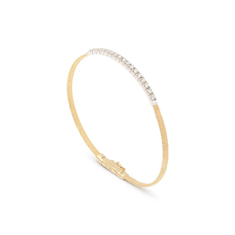 Rose gold bracelets and bangles for soft glow -Marco Bicego Masai Stackable Bracelet With Diamond Bar