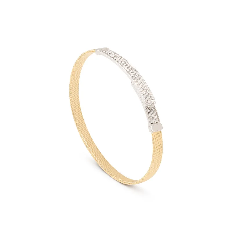 Simple bracelets and bangles for everyday subtle shine -Marco Bicego Masai Coil And Diamond Pavé Thin Bangle Bracelet