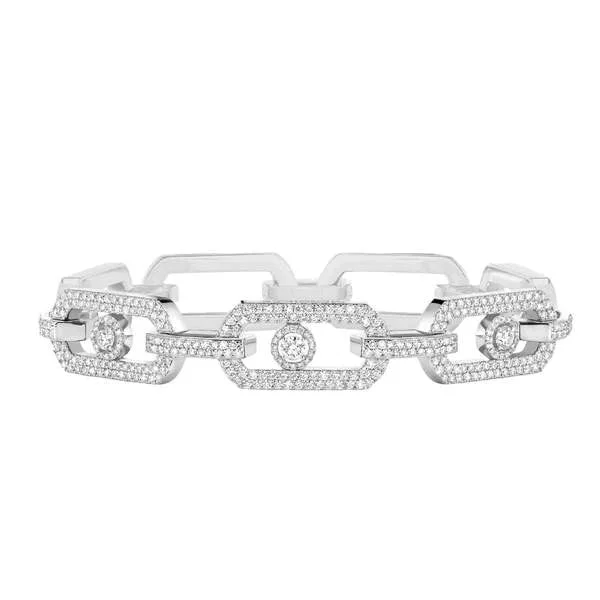 Glam bracelets and bangles featuring sparkling gemstone rows -Messika SO Move XL Pave Diamond Bracelet