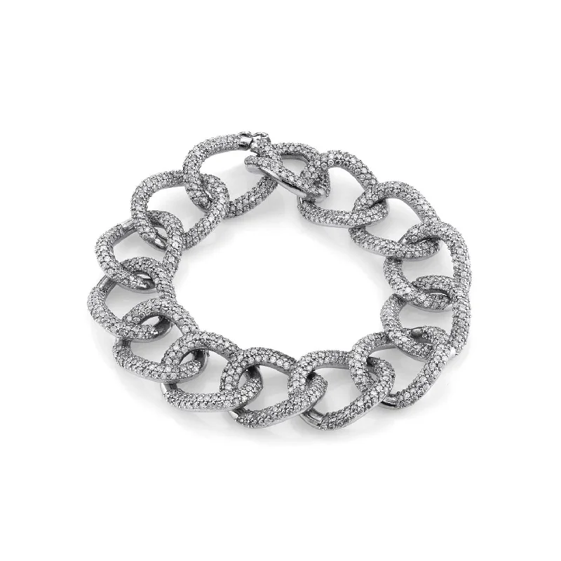 Quirky bracelets and bangles with offbeat stone style -Diamond London Link Chain Bracelet