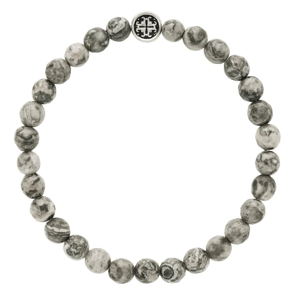 Bracelets and bangles featuring hematite for dark shine -Picasso Jasper Bracelet by Mala + Mantra