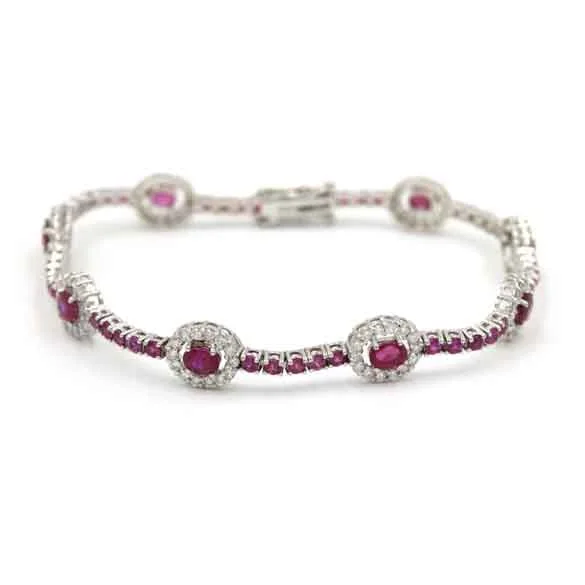 Bracelets and bangles perfect for mixing with others -Ruby, Sapphire, And Diamond Bracelet