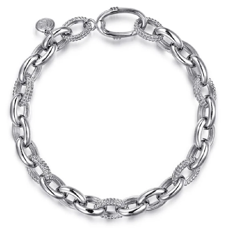 Striking bracelets and bangles with bold stone accents -925 Sterling Silver Link Chain Tennis Bracelet