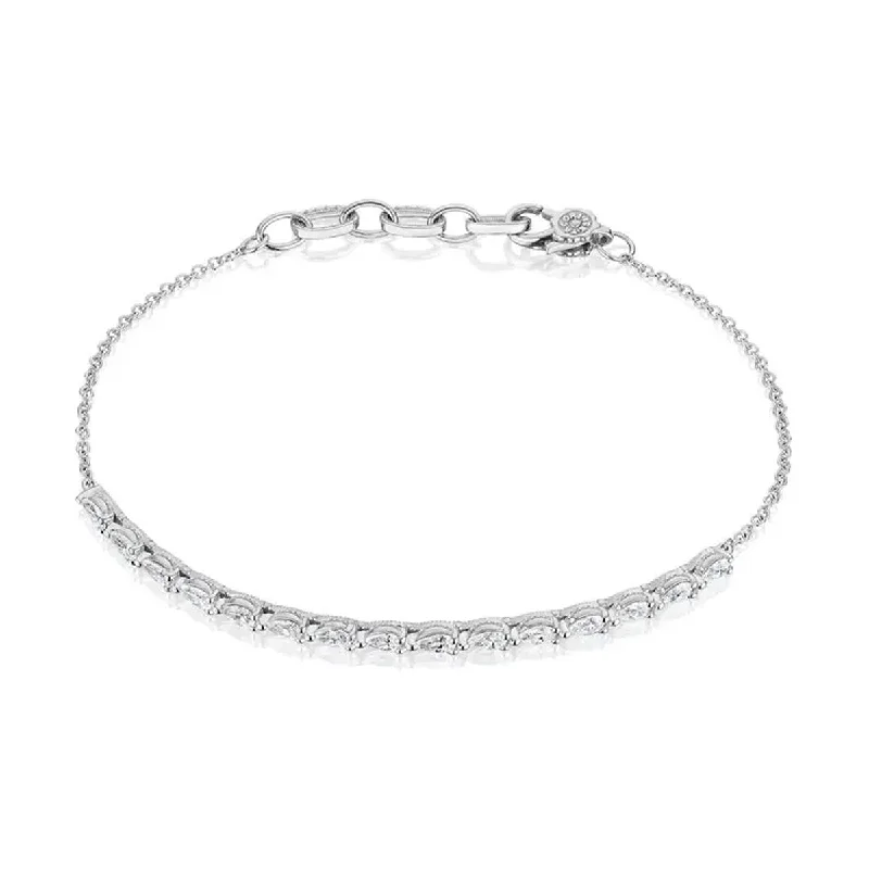 Glam bracelets and bangles featuring sparkling gemstone rows -Tacori Pear Diamond Bracelet