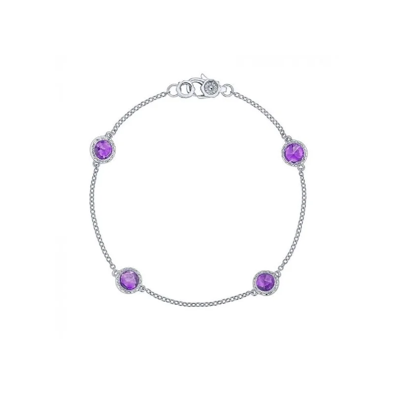 Bracelets and bangles featuring smoky quartz for depth -Tacori Four Station Amethyst Bracelet