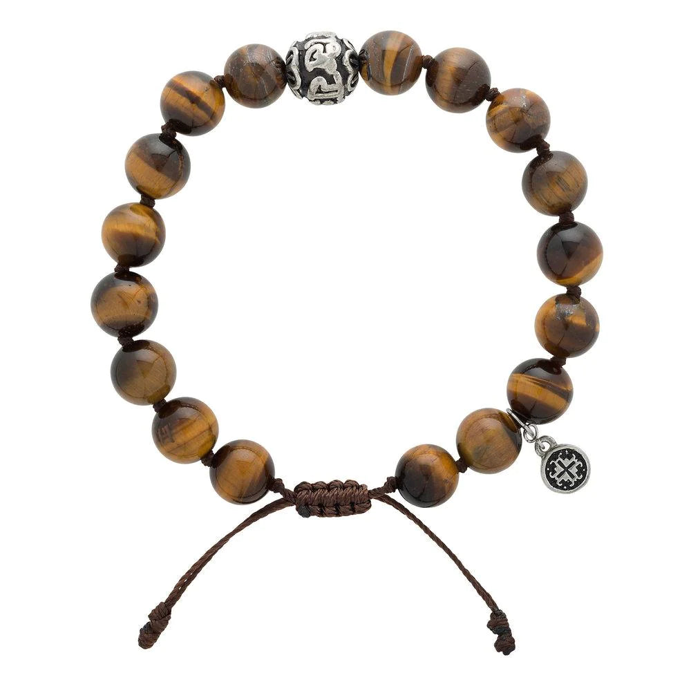 Wild bracelets and bangles with raw stone beauty -Tiger's Eye Men's Bracelet by Mala + Mantra