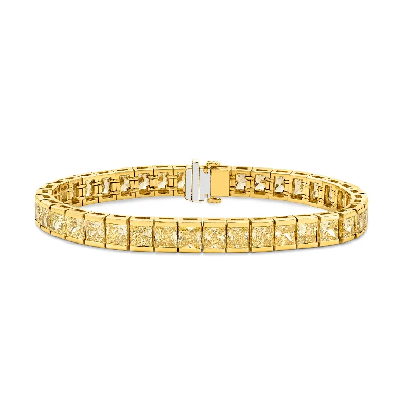 Party bracelets and bangles with dazzling stone designs -Yellow Diamond Tennis Bracelet